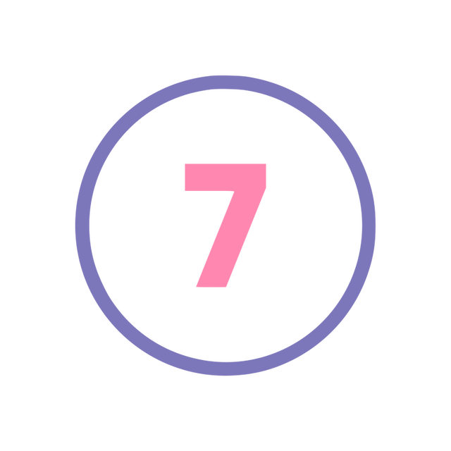 The number seven inside a circle